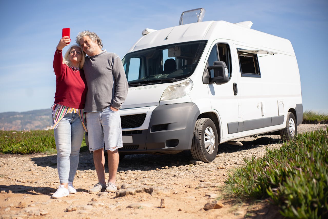 A couple calling to an agent on how much to finance an RV