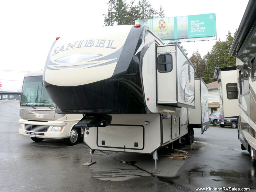 2018 Forest River SANIBEL 3651 5th Wheel, 3-Slide-Outs, Rear Living-Image
